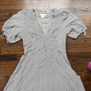 H&M Black and White Polka Dot dress size small